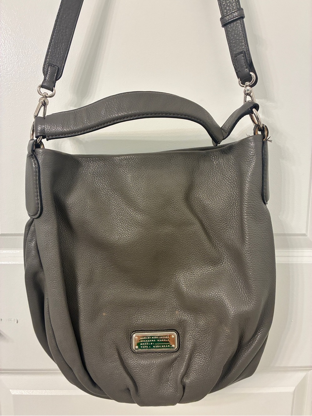 Marc Jacobs brown pebbled leather hobo bag